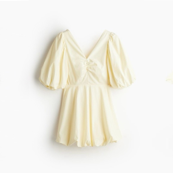 NWT H&M Tie-back puffy dress
Colour- Pale yellow - Picture 5 of 16